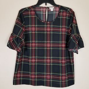 J. CREW  Short Sleeve  Blouse Size L